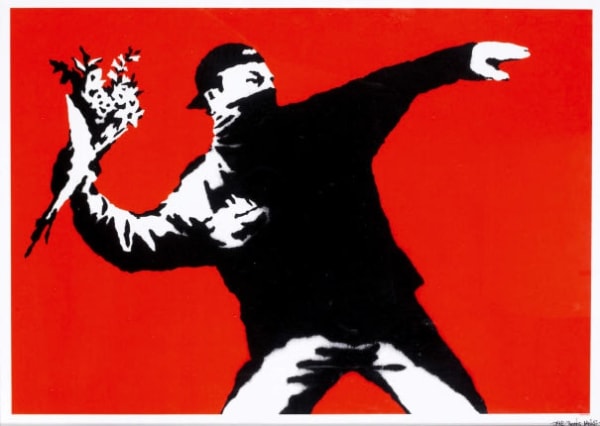 Banksy, Love is in the Air (Flower Thrower), 2003