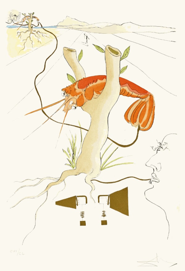 Salvador Dali, Hommage à Leonardo da Vinci - Le Téléphone, 1975