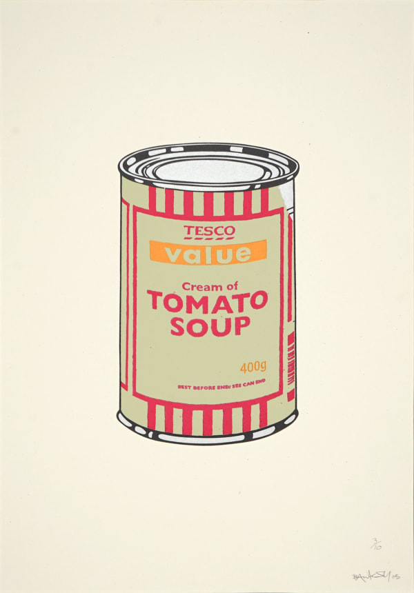 Banksy, Soup Can - Sage Green/Cherry/Tan, 2005