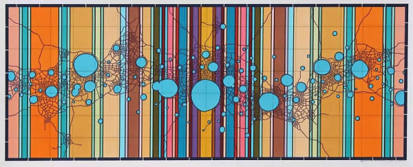 Lordy Rodriguez, "Untitled 802," 2012, ink on paper, 18 x 40 inches