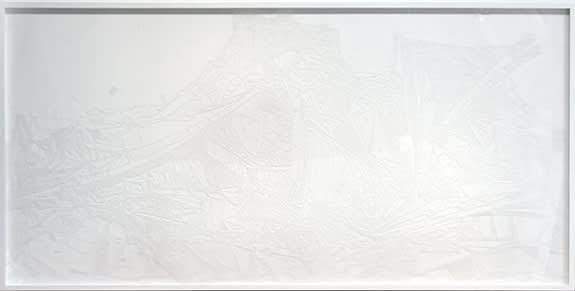 Marco Maggi, "Plexi Line," 2013, X-Acto knife cuts on polycast plexiglas, 32 x 62"