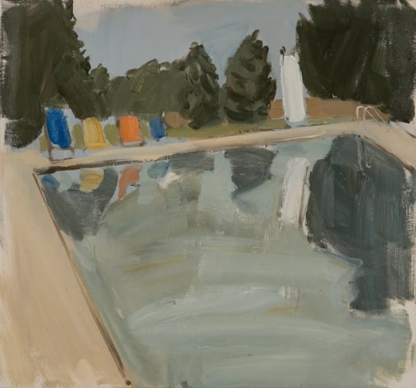 Gideon Rubin. Pool Reflection, 2013. Oil on canvas. 28 x 29 7/8 in