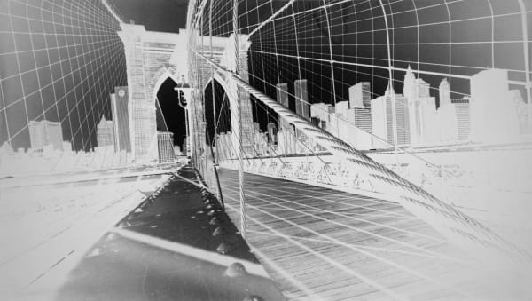 Vera Lutter camera obscura of the Brooklyn Bridge