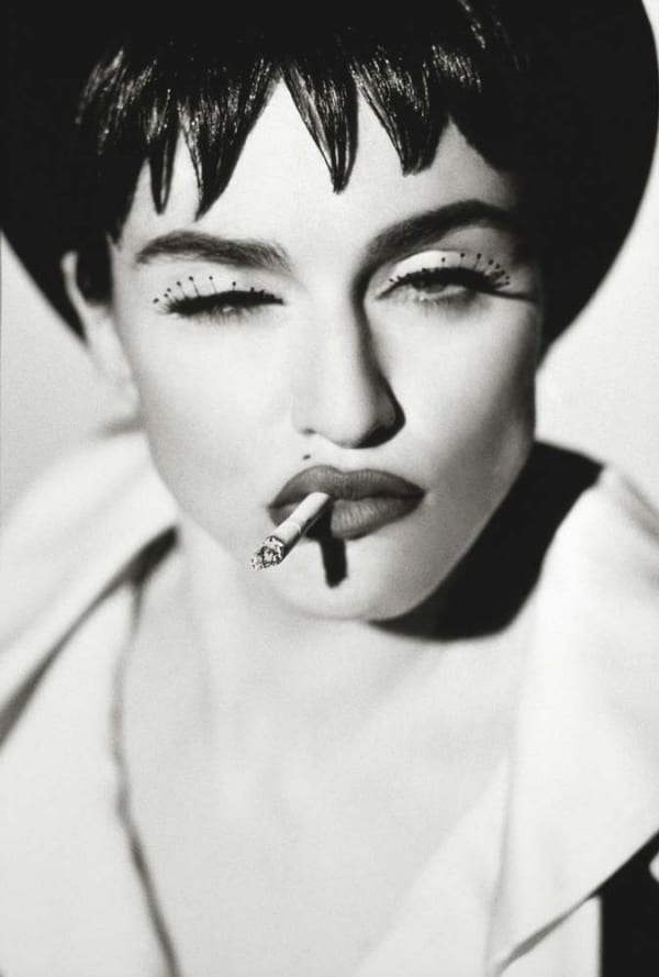 Herb Ritts photograph of Madonna smoking a cigarette