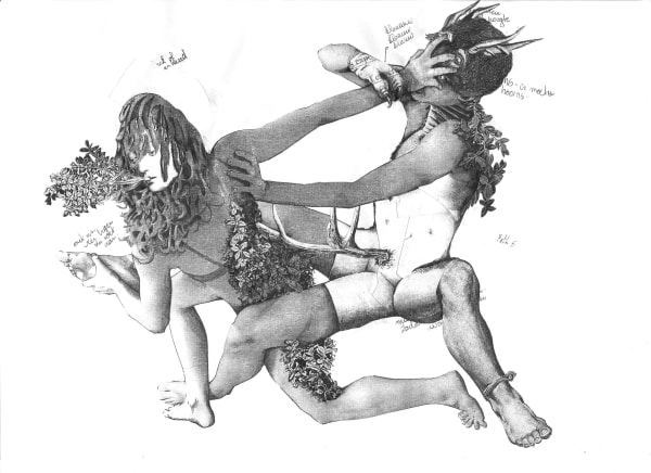 Pan & Hermaphrodites II (collage) by Peter Depelchin, 2017