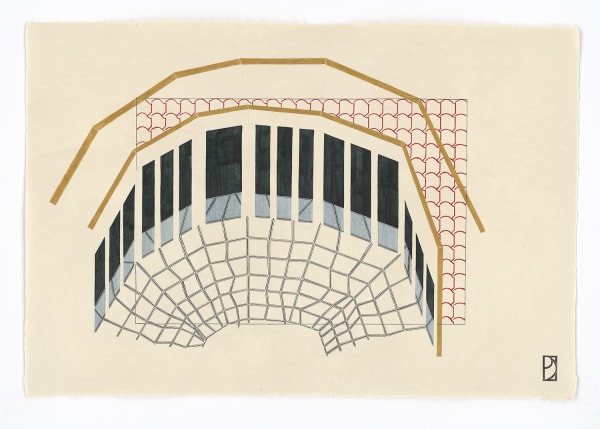 A Garden III by Peter Depelchin, 2019, Ink on Torinoko paper, 52x75cm