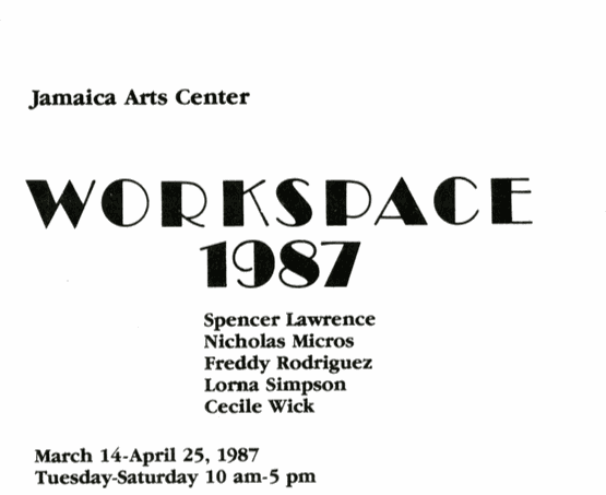 Jamaica Arts Center, Workspace 1987, New York, 1987
