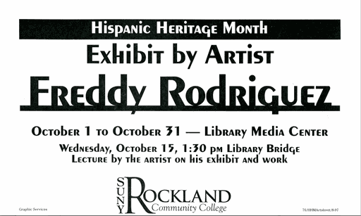 SUNY Rockland Community Center, Freddy Rodríguez, Suffern, NY, 1997