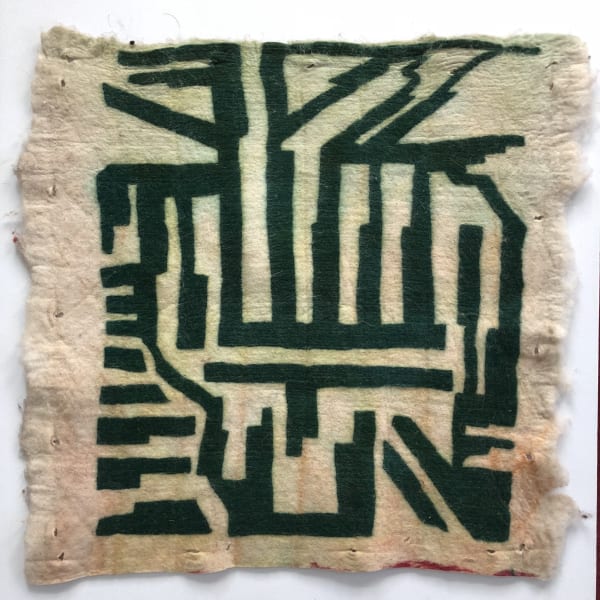 Ala-Kiyiz Vectors II, 2018, Pigmented wool, ala-kiyiz technique, 29 x 28 in(73 x 70 cm)