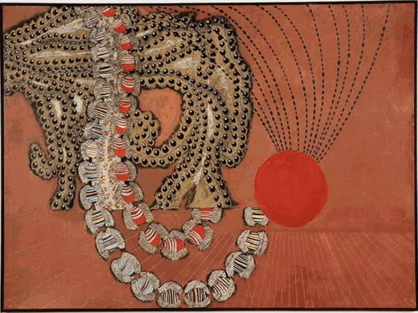 Emilio Rodriguez-Larrain, L'Homme est Sujet a Errer, 1964, Tempera on paper mounted on wallboard, 68.5 x 91.5 in (174 x 232.4 cm)