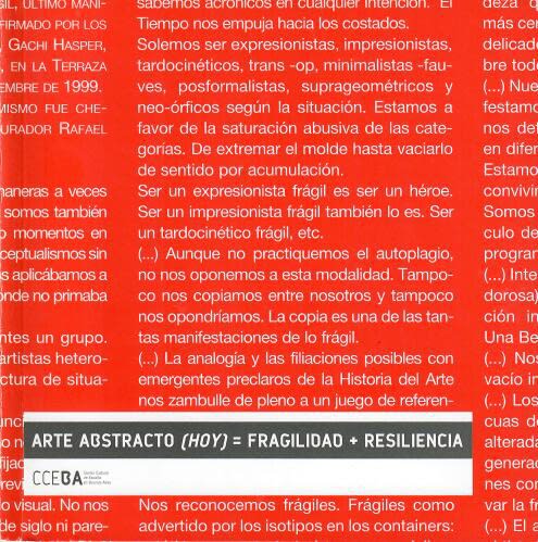 Arte Abstracto (Hoy) = Fragilidad + Resiliencia, Mario H. Gradowczyk, Centro cultural de España en Buenos Aires