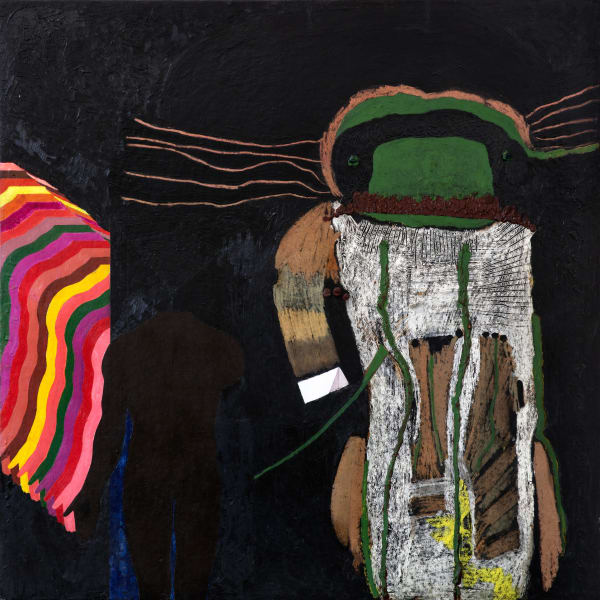 Emilio Rodríguez-Larraín, L'ombre est un événement unique, 1960-1970, Oil on cardboard panel, 100 x 100 cm