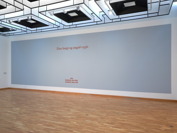 Installation view: Birgir Andrésson, "As Far As The Eye Can See", Reykjavik Art Museum, 2022