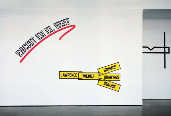 Lawrence Weiner's "Written on the Wind" exhibition view, 2013