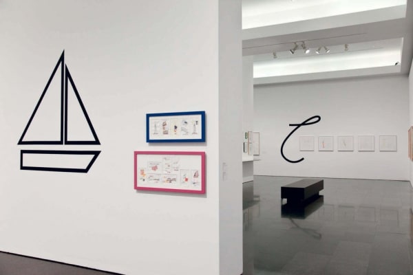 Lawrence Weiner's "Written on the Wind" exhibition view, 2013