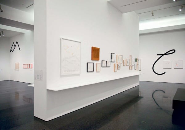 Lawrence Weiner's "Written on the Wind" exhibition view, 2013