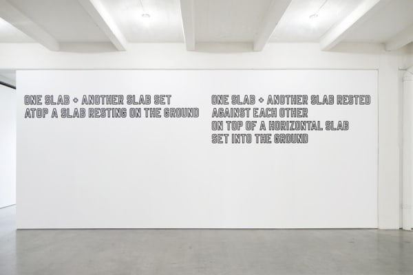 Lawrence Weiner, 5 Figures of Structure, 1987. Dia Art Foundation © Lawrence Weiner/Artists Rights Society (ARS), New York. Photo: Bill...