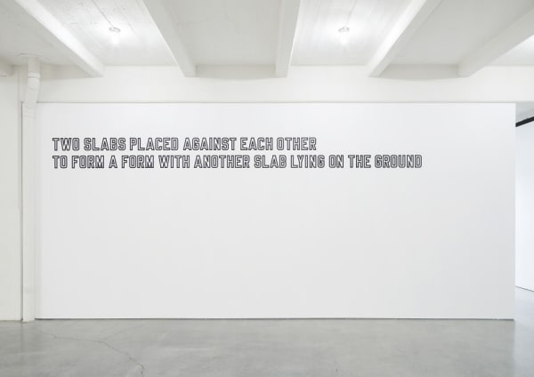 Lawrence Weiner, 5 Figures of Structure, 1987. Dia Art Foundation © Lawrence Weiner/Artists Rights Society (ARS), New York. Photo: Bill...
