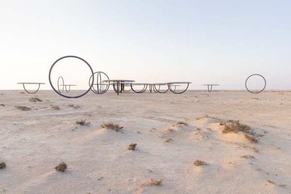 Olafur Eliasson, Shadows travelling on the sea of the day, 2022 Steel, fibreglass, glass mirrors, 4.53 x 10.51 x 10.51...
