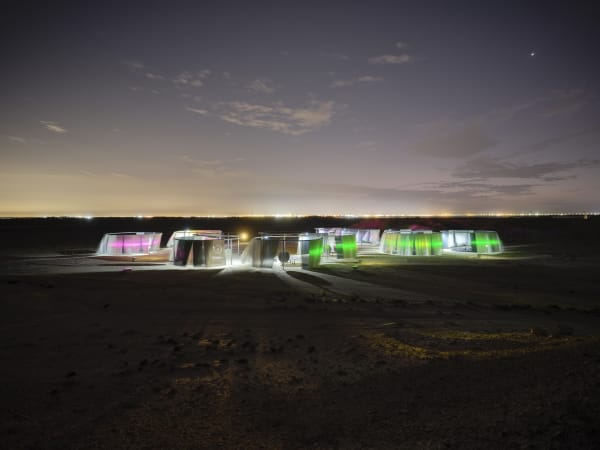 Installation view: Olafur Eliasson: The curious desert, near the Al Thakhira Mangrove in Northern Qatar, 2023 Photo: Anders Sune Berg