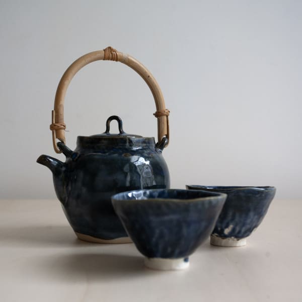Haruka Matsuo - Teapot blue set + 2 cups (Dobin)
