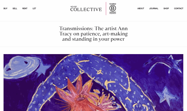 Transmissions: The artist Ann Tracy on patience, art-making and standing in your power