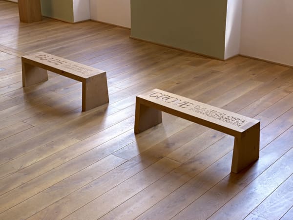 Glade / Grove 1998 Two wooden benches, with Peter Coates 28 x 90 x 28 cm each