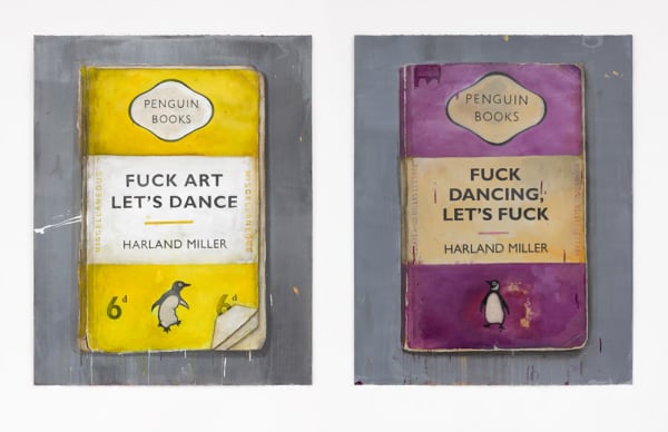 Fuck Art Let's Dance 2011 watercolour, acrylic and oil on paper,diptych 152.5 x 121.5 cm paper size each part 165.5 x 135 cm framed each