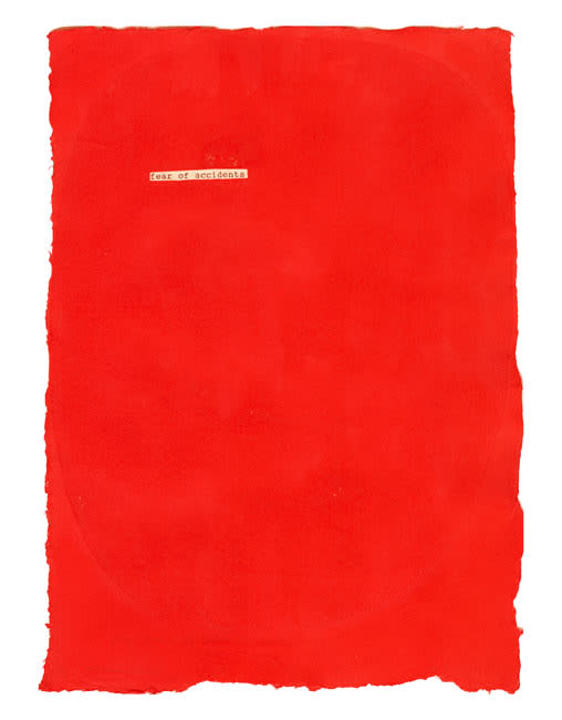 Untitled [fear of accidents] 11.5.04 gouache on handmade paper 29.5cm x 21.5cm [paper size]