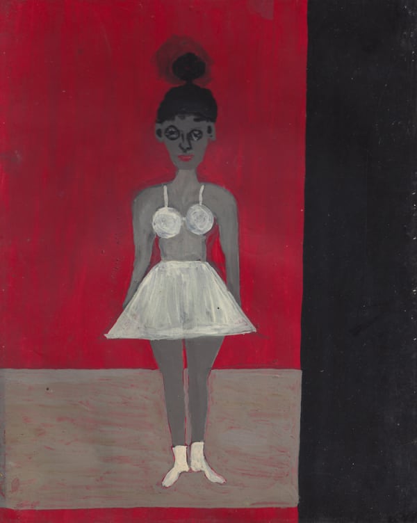 Ballerina in a Trance oil on card 25.3 x 20 cm (page size)