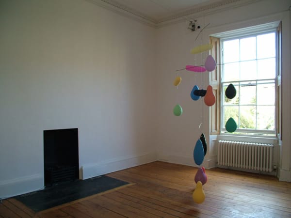 Moonblooming 2006 plaster, coloured gesso, galvanised wire and steel variable