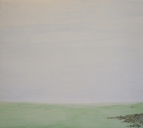 Let glory be on the North Montana Plains 5th May 2007 watercolour and emulsion on found board 50.6 x 57.6 cm