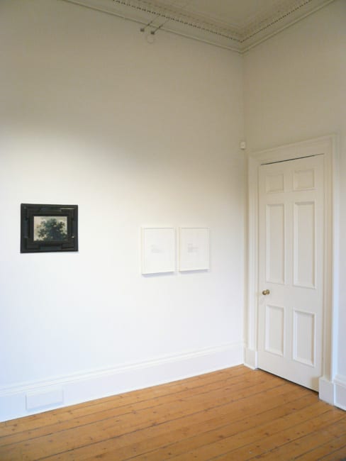 Study of a Tree (The Wolf's Belly) Late 17th Century Dutch School / 2006 3 Parts: oil on copper painting (in box frame); and two text panels (framed)