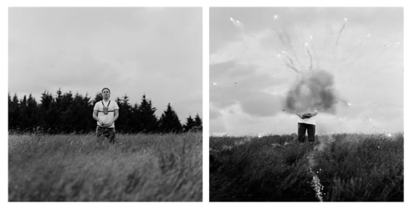 The Sheltering Sky 2014 Giclée prints (two parts), wooden sculpture Photographs printed in edition of 10 74 x 100 cm each (print size) 77.5 x 103.5 cm each (framed size)