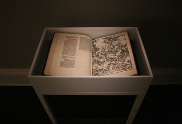 Installation view of Albrecht Dürer The Four Horsemen of the Apocalypse Ingleby, Edinburgh