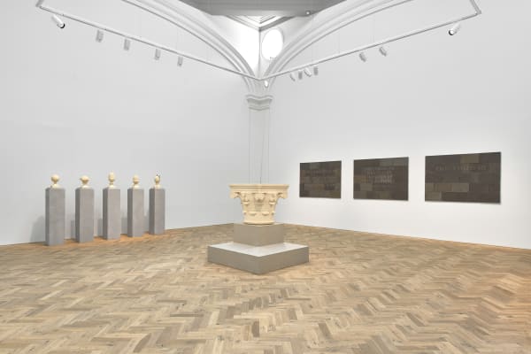 Installation view, Ian Hamilton Finlay | Fragments, 2025, Ingleby, Edinburgh. Photograph: John McKenzie.