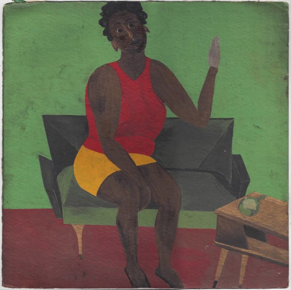 Frank Walter, 'King Size Soul', oil on record sleeve, 31.3 x 31.3 cm