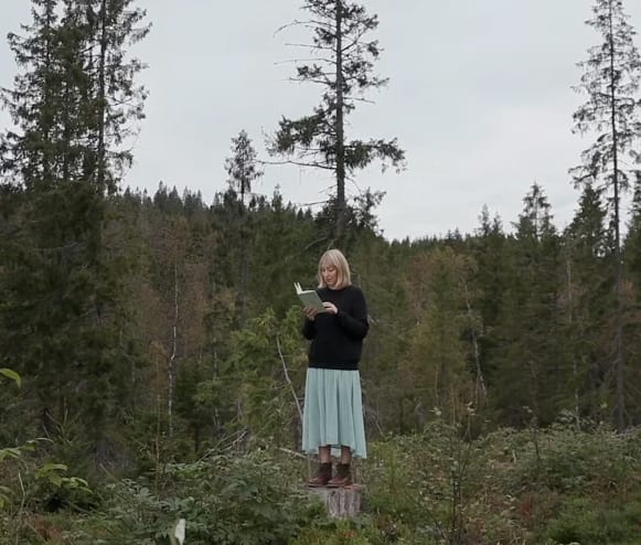 Still from 'Future Library, A Century Unfolds'. Colour video projection, sound, 26 mins. Film commissioned by National Galleries of Scotland with support from the Future Library Trust, 2019. A film by MIND THE FILM.