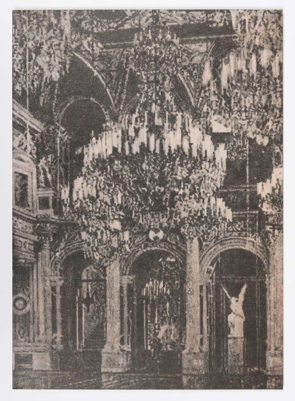 Richard Forster Notes on Architecture: Berliner Schloss, Weisser Saal, 2018 Pencil & acrylic & watercolour on card 30.5 x 21.5 cm 12 1/8 x 8 1/2 in