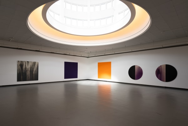 Installation view of 'Cadmium Orange Red Violet Lamp Black' at Kode Bergen, 2024. Photograph by Thor Broedreskift.