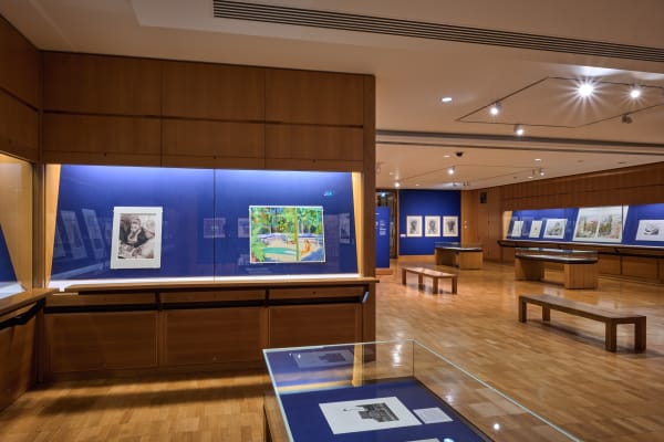 Installation view of 'Contemporary Collecting: David Hockney to Cornelia Parker', The British Museum, 2024. Photo courtesy of The British Museum.