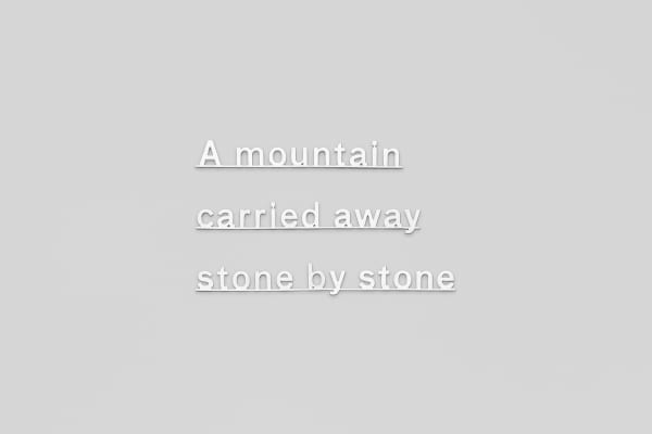 Katie Paterson Ideas- (A mountain carried away stone by stone), 2017