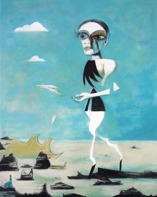 Moyna Flannigan, 'Bather', 2018, distemper on canvas, 150 x 120 cm. Photograph by John McKenzie.