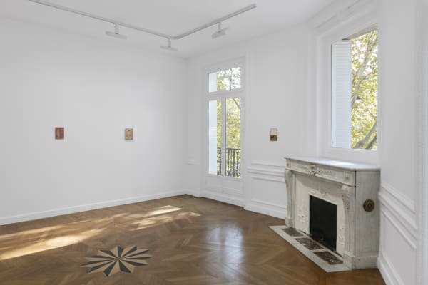 Installation view, Andrew Cranston, 'Thoughts from under the floorboards', 2024, Modern Art. Photograph: Michael Brzezinski. Courtesy of the Artist and Modern Art, London.