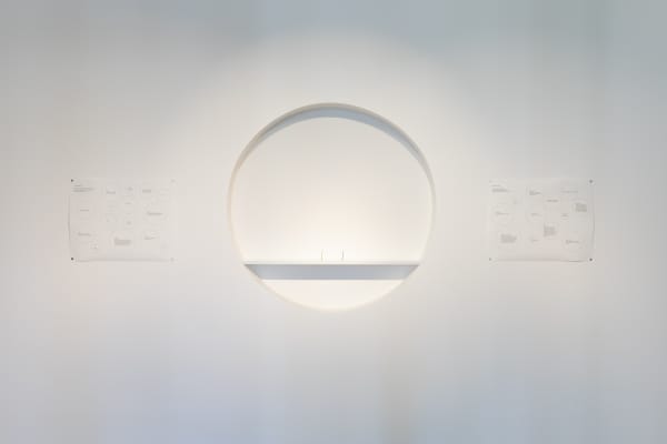 Installation view, 'Displacement', 2024, MassArt Art Museum, Boston. Image Courtesy of MassArt, Photograph: Mel Taing.