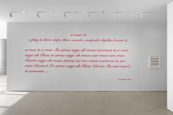 Installation view of A Rose Is at The FLAG Art Foundation, 2025. Photography by Steven Probert.