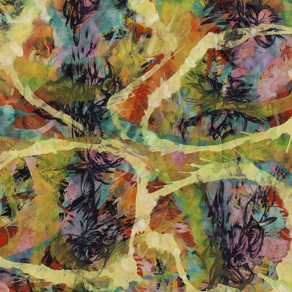 Zoon-Dreamscape No. 1210 (Detail), 2012, Ink, mineral pigment and acrylic on silk