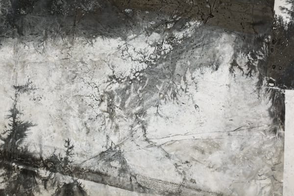 The Removal of Land 移动地带 detail, 2015, Ink, acrylic, xuan paper 墨 丙烯 宣纸, 276 x 198 cm