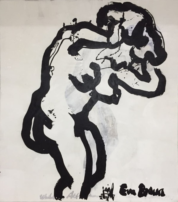 These are still nude paintings - copies of life drawings by Adolf Hitler No.2 2015 Ink, acrylic and mineral colours...