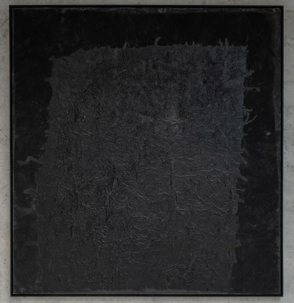 杨诘苍，《千层墨: 窗》，宣纸，裱布，1990-1992 Yang Jiechang, One Hundred Layers of Ink: Window, ink on xuan papper and gauze, mounted on canvas, 1990-1992